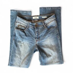 Angels curvy boot cut blue stretchy denim jeans size 12